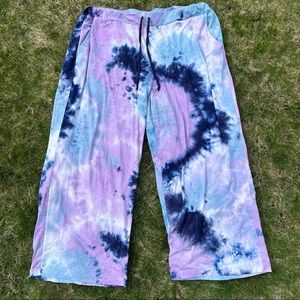 Tie dye cotton drawstring soft pants